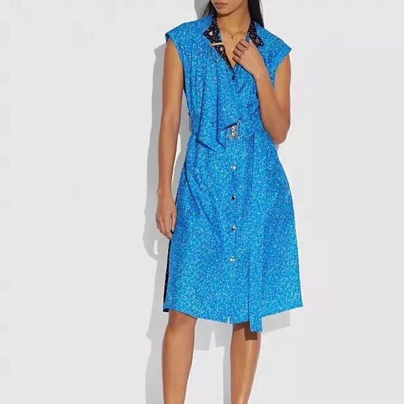 Coach • Dot Sleeveless Dress With Belt - Picture 2 of 5